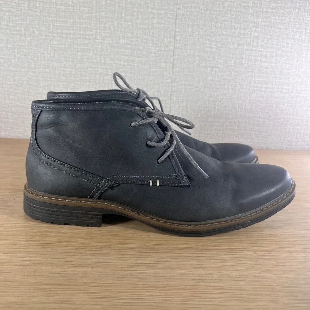 Varese Men's 10.5 Charcoal Gray Chukka Boots Lace Up Heritage Smart Casual Dress